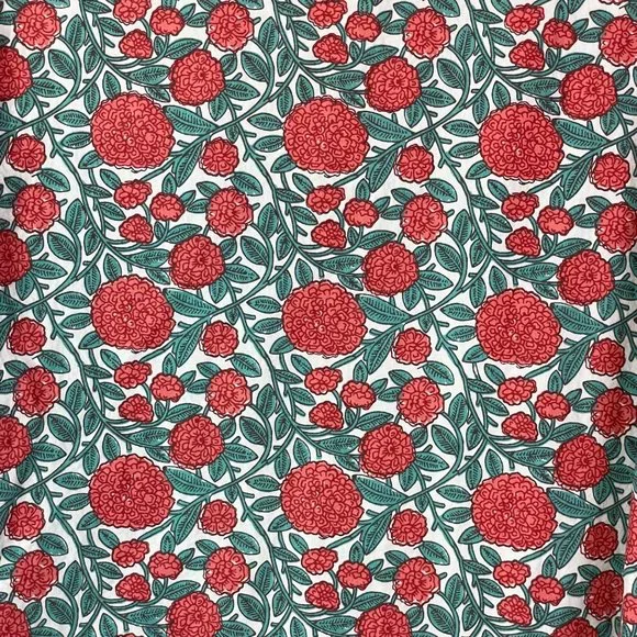 Tulip Top Button Down Floral Tunic 100% Cotton Long Sleeve Size Large Boxy - Picture 9 of 13